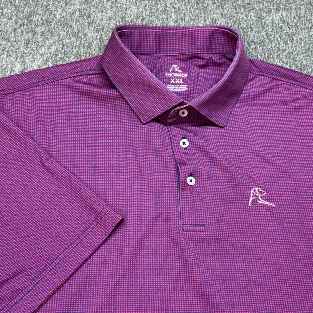 Rhoback Mens XXL Micro Houndstooth Performance Golf Polo PP0016